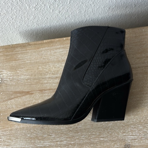 Vince Camuto New York Black Patent Leather Ankle Booties - Picture 8 of 16